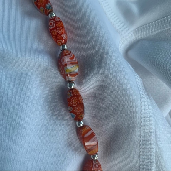 Unique Glass Beads (Mainly Orange) Total Length 21” can be made shorter w/clasp - Picture 7 of 16